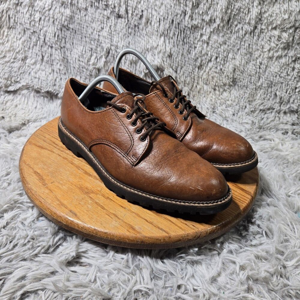 Dexter USA Made Brown Oxfords Mens 10 Tan Pebble Leather Oxfords Lug Sole Derbys